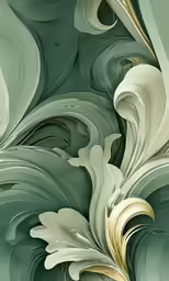 a very abstract painting with many shapes and colors