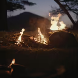 a young woman in the middle of a bonfire