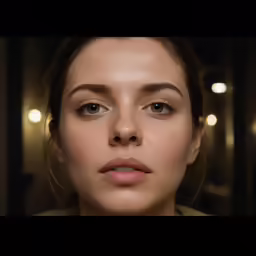 a woman is staring at her face in the mirror