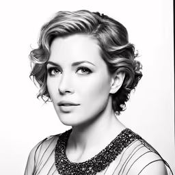 a black and white photo of a woman