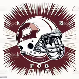 a football helmet with the words fb on it,a football helmet with an inscription for a team on the background royalty illustration,the helmet with rays and sun burst on it,an american football helmet and rays background,a football helmet with rays on a red background