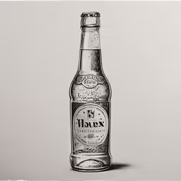 a beer bottle, which has been drawn on paper
