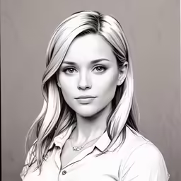 a woman in a polo shirt poses for the camera