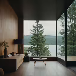a living room filled with furniture and tall windows