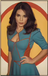 the poster has a woman in a short blue dress