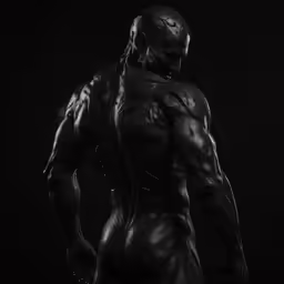 a male bodybuil wearing black and white art