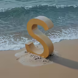 the letter s is in the sand at the beach