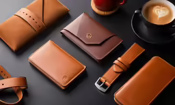 a case with some pens and other items around it