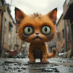 a cute little kitten with big eyes