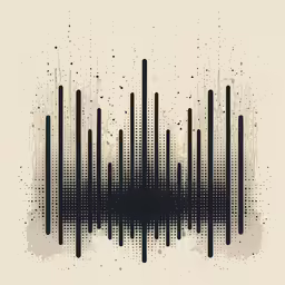 a poster with a black and white sound wave