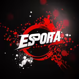 the logo for esporta on a dark background