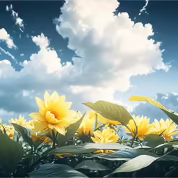a field with some very pretty yellow flowers