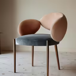 the upholstered design is unique, and makes an illusion