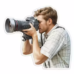 a man takes pictures of himself while holding his camera