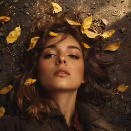 the woman is laying down in the rain