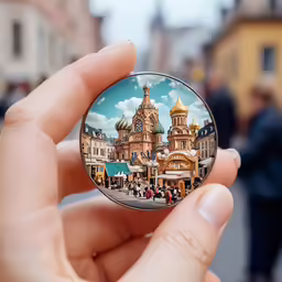 a person holding up an image in their hand