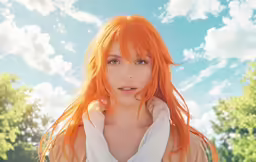 this is a picture of an orange haired woman