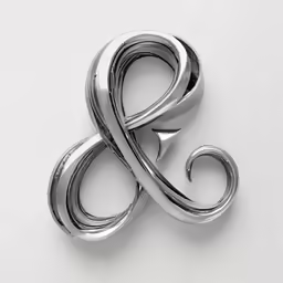 the letter s made from silver metal and scroll