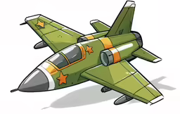 a cartoon jet airplane flying through the air