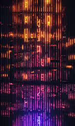 bright light streaks on top of a glass structure,a bright abstract image of different numbers on a black surface