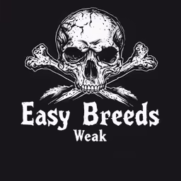an easy breeds logo with crossed bones and crosses