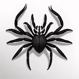 a black spider with many large wings on its back