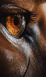 a very close up of the iris of an orange eyed cat