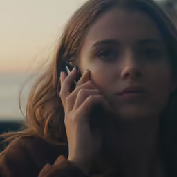 a beautiful young woman talking on her cellphone