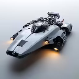 a futuristic car sits on top of a table