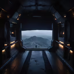 a man standing in the doorway to an alien sci - fi fifit