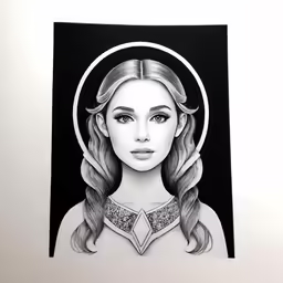 a drawing of a girl with long hair