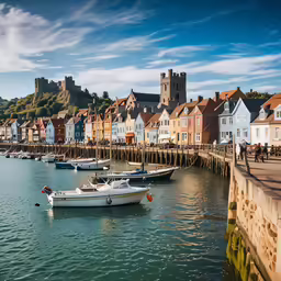 a city has many colorful houses and houses