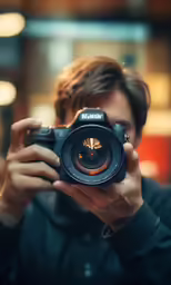 a man taking pictures with his sony camera