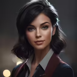 a woman in a suit and tie posing for a picture