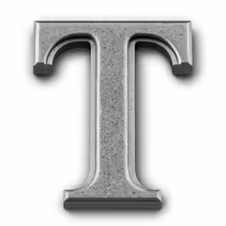 the letter t is made out of concrete