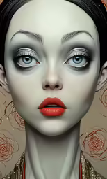 an illustration of a woman with makeup on her face
