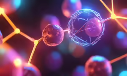 a close up of an artificial structure with different colored lights in the background