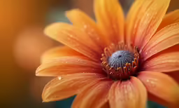 closeup photo of orange flower with drops of water