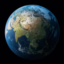 a photo taken from space shows the asia