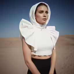 a woman standing in the middle of nowhere