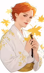 the young woman in a white shirt is holding a small star