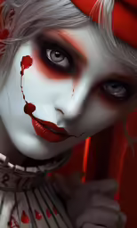 there is a woman with makeup and face paint