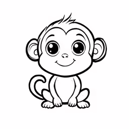 the monkey is ready to coloring for free