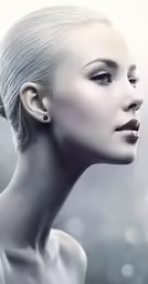a beautiful woman with silver hair
