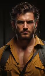 a close up of a person wearing overalls