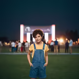 the small girl is posing for the camera
