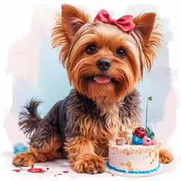 the puppy is ready to celebrate his first birthday
