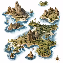 an old - fashioned island game with many islands