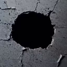 a cracked and open window in the floor of a building
