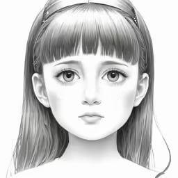 a black and white portrait of a young girl